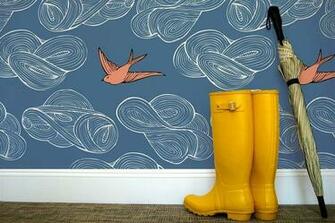 Julia Rothman Daydream Wallpaper In Blue