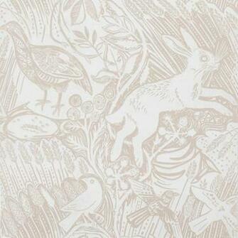 Harvest Hare Wallpaper By Mark Herald For St Judes Chalk White