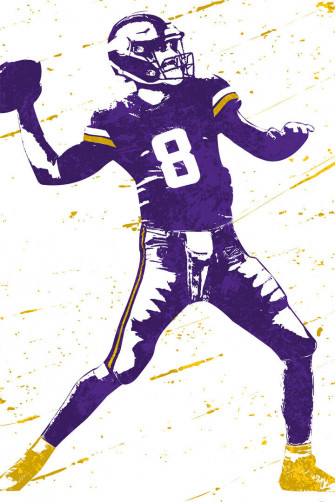 Kirk Cousins Minnesota Vikings Football Art Wall Room Poster