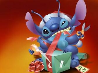 From Stitch To Lilo Christmas Present Computer Desktop Wallpaper