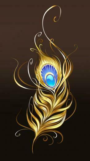 Black And Gold Peacock Feather Background In