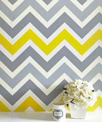 Gray Yellow Chevron Wallpaper Modern