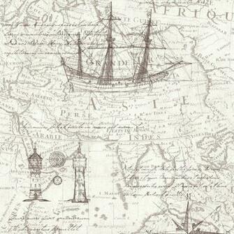 Vintage Atlas Map Pattern Old Nautical Non Woven Textured Wallpaper