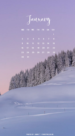 January Wallpaper Ideas For Pastel Sky Snow