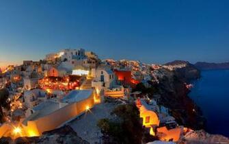Greece Summer Santorini Night G Wallpaper