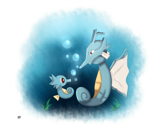 Kingdra And Horsea By Haru Shonta