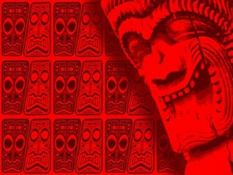 Tiki Wallpaper Red Rawjawbone