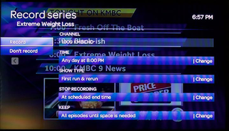 At T U Verse Interface Displayed A Transparent Overlay On Top Of The