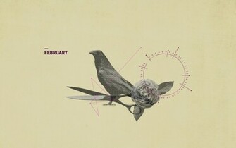 February Desktop Calendar Wallpaper Paper Leaf