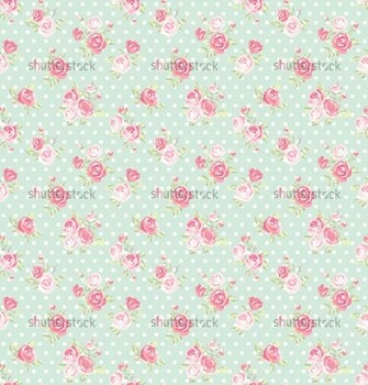 Image Of Seamless Cute Vintage Rose Flower Pattern Vector Background