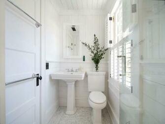 Features Horizontal Beadboard Trim On Upper Walls And Vertical Shiplap