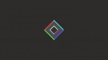 Minimalism Colorful Logo Dark Wallpaper HD Desktop And