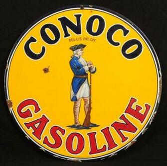 Conoco Minuteman Porcelain Sign