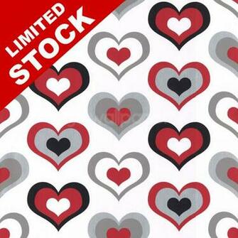 Muriva Retro Love Hearts Wallpaper In Red Grey And Black