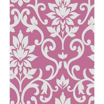 Fresco Damask Quality Wallpaper Pink At Wilko