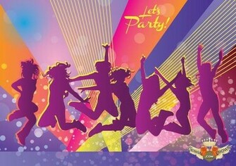 Cool Party Vector Image And Background With Dancers