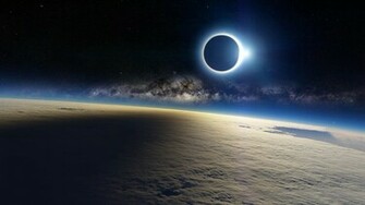 Wallpaper Clouds Milky Way Eclipse Light