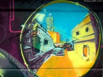 Funky Frisky Grafitti Wallpaper