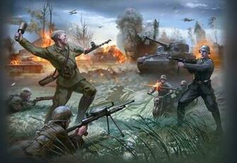 Tanks German Russian Aircraft Military Battle Wallpaper Background