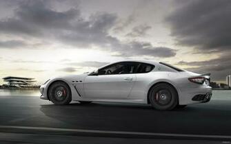 Widescreen Wallpaper With White Maserati Grand Turismo From The