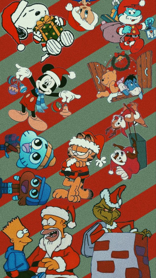 Christmas Cartoon Wallpaper Aesthetic Cartoons