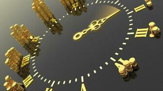 Analog Clock Wallpaper Money Time Clocks Render 2k