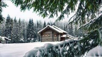 Mountain Retreat Winter Ultra HD Desktop Background Wallpaper For