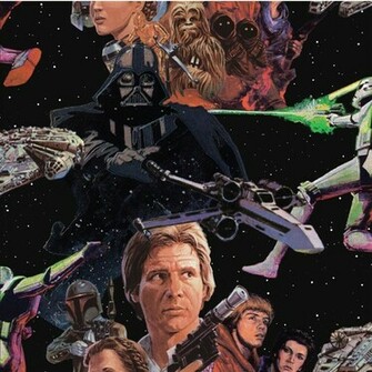 Disney Star Wars Movie Film Pattern Childrens Poster Wallpaper