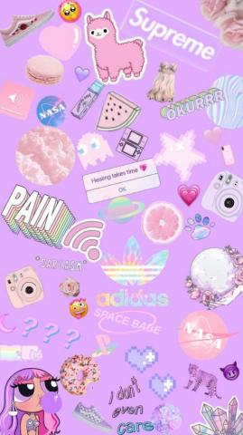 Background Pastel Pink Purple iPhone Wallpaper Girly Pretty
