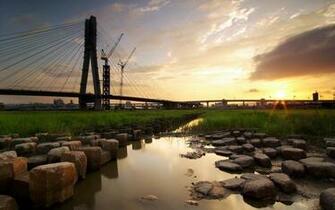 Industrial Nature Landscape Wallpaper HD
