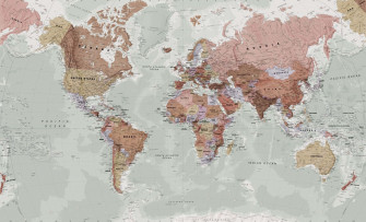 Aesthetic Comprehensive World Map Wallpaper