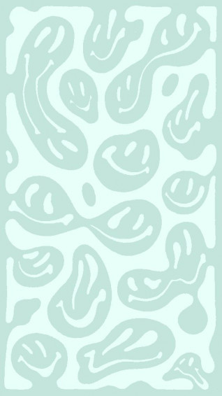 Teal Preppy Smiley Wallpaper Beachy Aesthetic