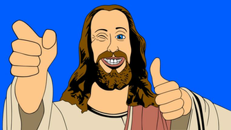 Buddy Christ Wallpaper Illustration By