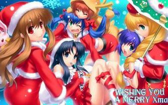 Christmas Girls With Blond Brown Hair Celebration Of And