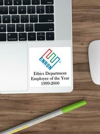Enron Ethics Department Satire Parody Clear Background Sticker