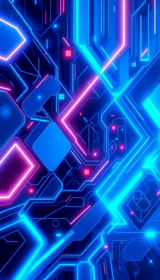 Blue Techno Wallpaper