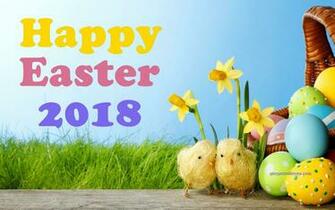 Easter Eggs With Basket Wishes HD Wallpaper