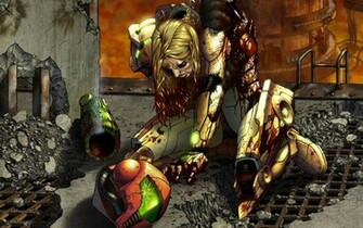 Wounded Samus Nintendo Games Wallpaper Image Featuring Metroid