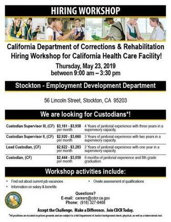 Cdcr Careers Stockton We Are Coming Back To Hold A