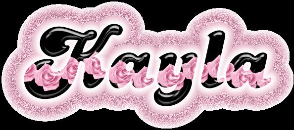Glitter Text First Names Rose Name Kayla