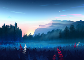 Mountains Digital Art Minimalist HD Artist 4k Wallpaper Image