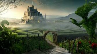 Castle Garden Wallpaper