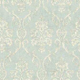 Om91901 Light Blue Damask Domenico Raymond Waites Wallpaper