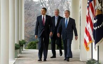 Bill Clinton With Two Presidents Wallpaper