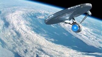 Star Trek Enterprise Earth Orbit Space Planets Wallpaper