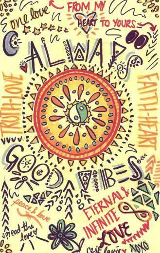 Psychedelic Quotes Good Vibes iPhone Wallpaper