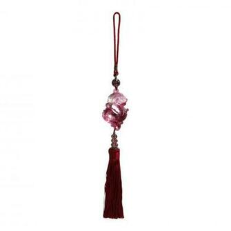Liuli Crystal Glass Fengshui Fortune Dragon Gift Decor Tassel