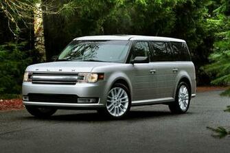Ford Flex Suv Silver Color In Forest On Road Rain Drops UHD
