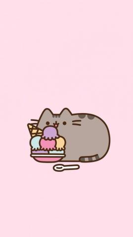 Ice Cream Pusheen Cute Cat Wallpaper