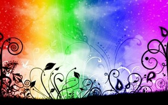 Rainbow Flowers Wallpaper Stock Photos